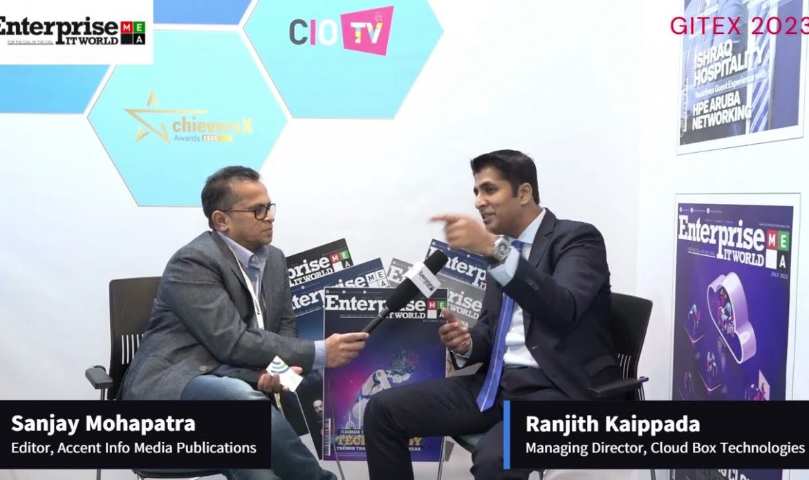 Ranjith Kaippada, Managing Director at Cloud Box Technologies speaking at Gitex 2023