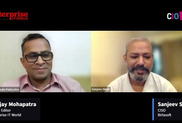 Sanjeev Singh, CISO, Birlasoft discussing with Sanjay Mohapatra, Editor, Enterprise IT World
