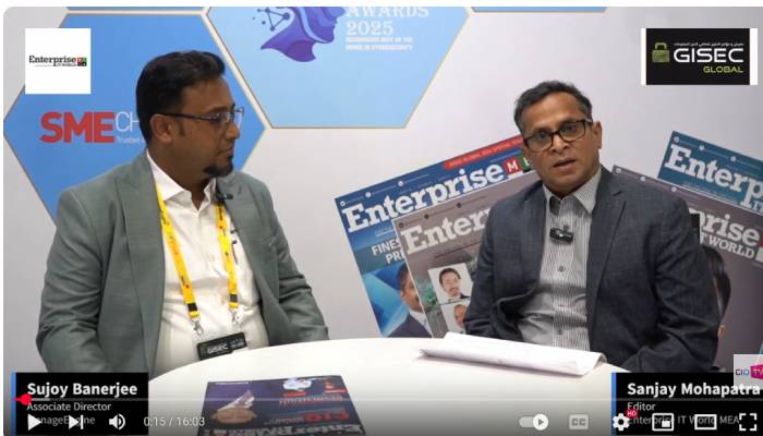 Sujoy Banerjee, Associate Director, ManageEngine speaking at GISEC 2025, UAE