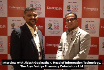 Interview: Jidesh Gopinathan, Head-IT, The Arya Vaidya Pharmacy | CIO500 Coimbatore | CIOTV
